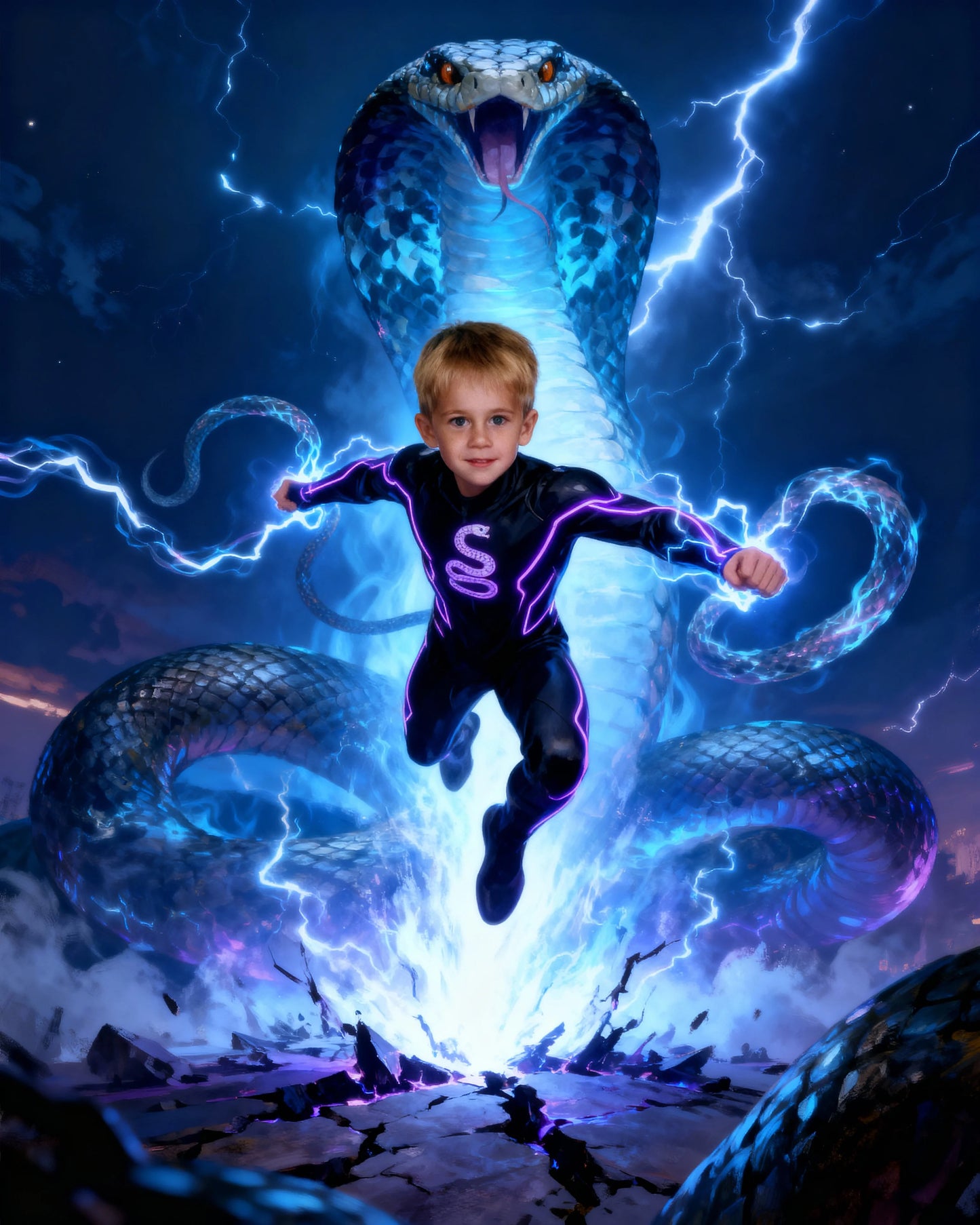 🐍 Blue Serpent Hero