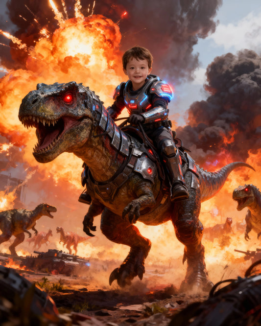 🦖 Fire Dino T-Rex Rider